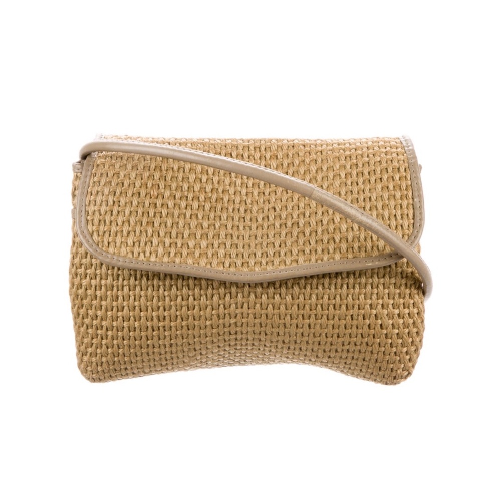 Bottega Veneta Woven Straw Crossbody in Natural Tan